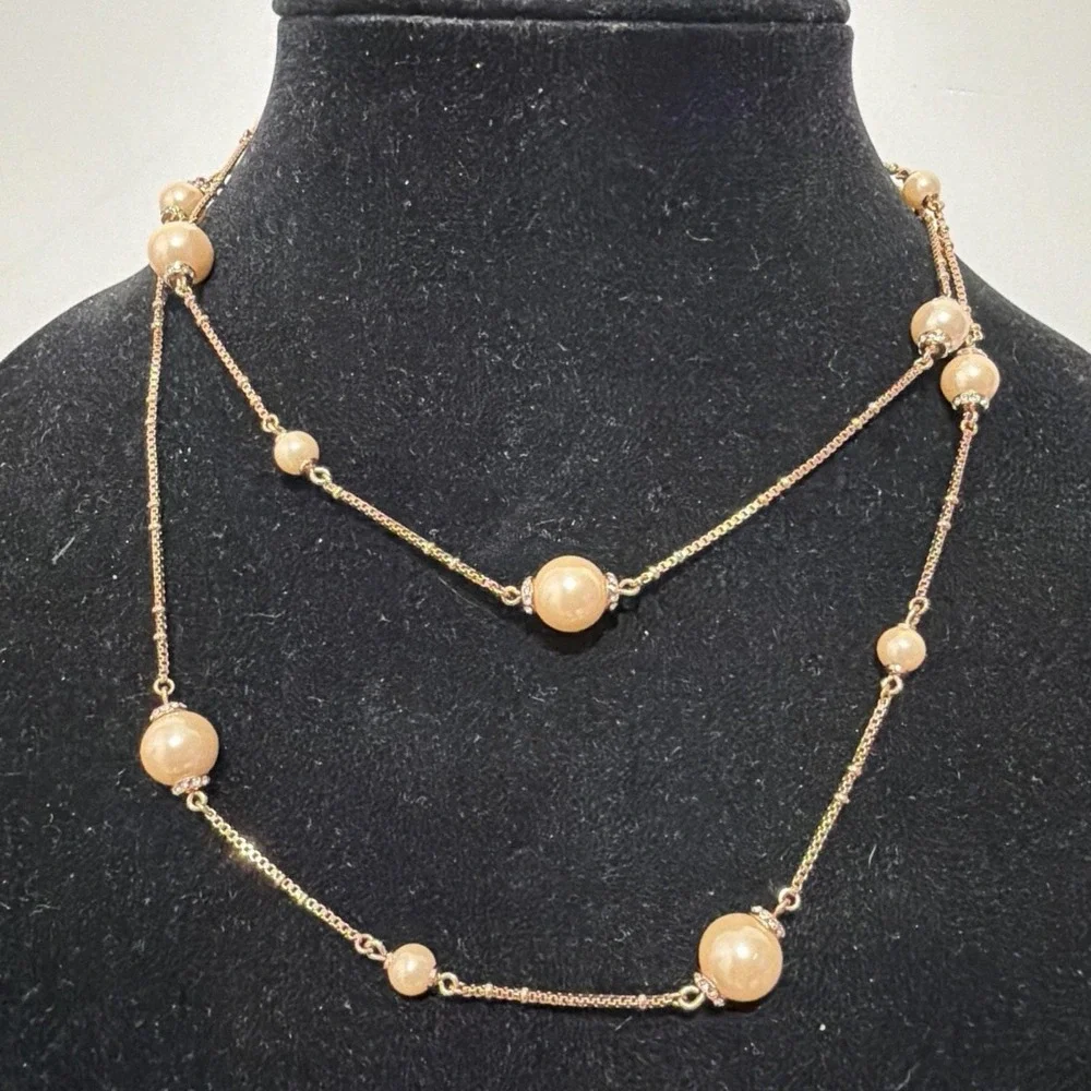 Kate Spade Pearly Delight Pearl Dangle Scatter Charm Long Necklace 34